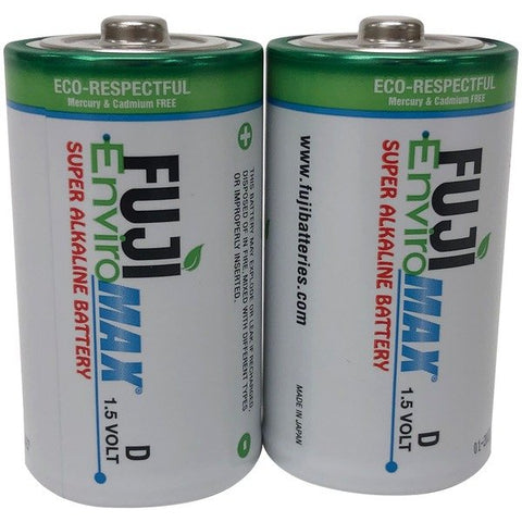 FUJI ENVIROMAX 4100BP2 EnviroMax D Super Alkaline Batteries, 2 pk