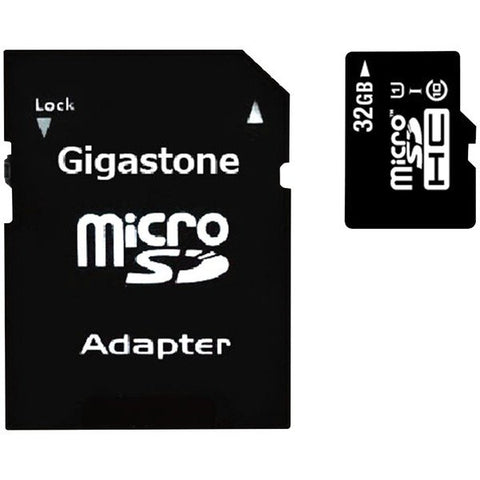 Gigastone GS-2IN1600X32GB-R Camera Plus 32-GB UHS-I U1 A1 Class 10 microSD Card with Adapter
