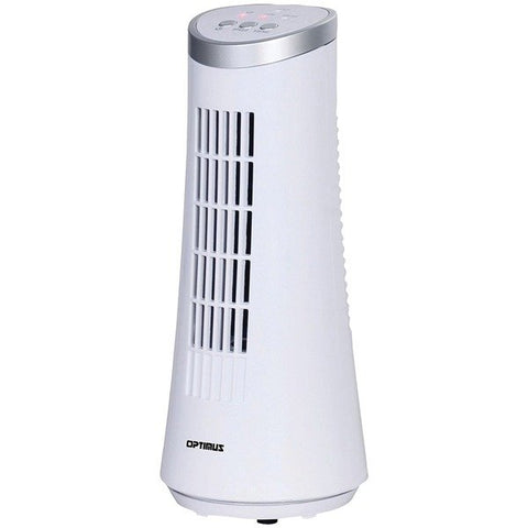Optimus F-7345WH F-7345 12-In. 2-Speed Desktop Ultra-Slim Oscillating Tower Fan (White)