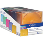 Verbatim 94178 Color CD/DVD Slim Cases, 50 pk