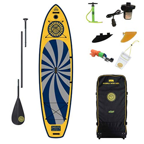 SOLtrain Inflatable Touring Paddle Board and Surf Board- Galaxy| Racing SUP Stand Up Paddle Board Bundle | Premium Rigid 11ft Inflatable Sup for Yoga | River Paddleboard Sup w/Five Year Warranty