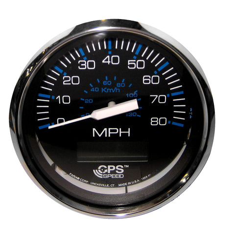 Faria Chesapeake Black 4" Speedometer w/ LCD Heading Display - 80MPH (GPS) [33730]