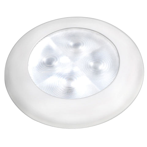 Hella Marine Slim Line LED 'Enhanced Brightness' Round Courtesy Lamp - White LED - White Plastic Bezel - 12V [980500541]