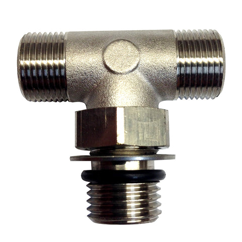 Uflex Boss Style T-Fitting - Nickel - ORB 6 to 3/8" COMP [71955T]