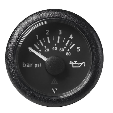 Veratron 52 MM (2-1/16") ViewLine Oil Pressure Gauge 5 Bar/80 PSI - Black Dial  Round Bezel [A2C59514123]