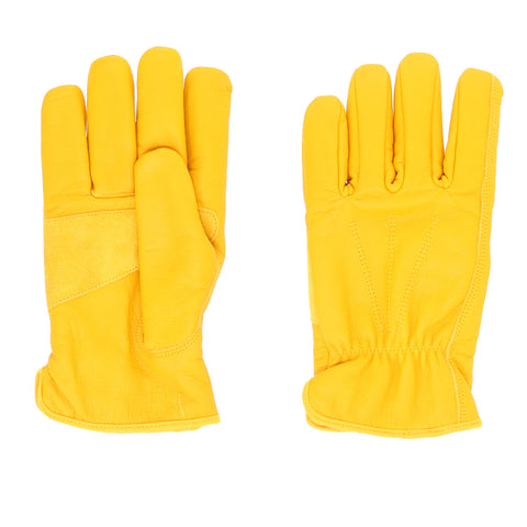 BlackCanyon Outfitters 84001L Mens Leather Work Gloves Fleece Lined Cowhide Leather Truck Driving Gloves Yellow XL
