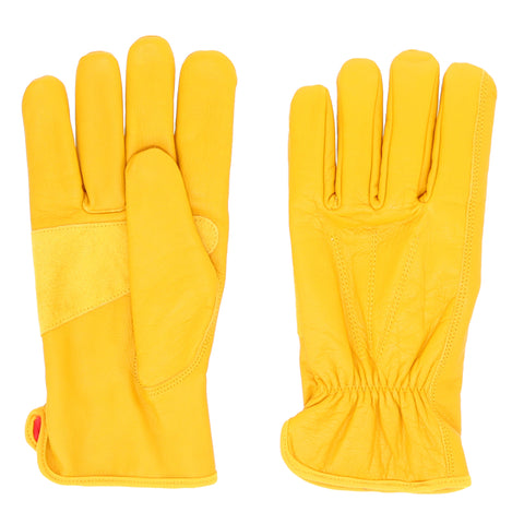 BlackCanyon Outfitters 84001XL Mens Leather Work Gloves Fleece Lined Cowhide Leather Truck Driving Gloves Yellow XL