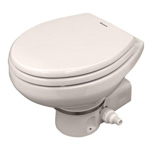 Dometic MasterFlush 7160 Bone Electric Macerating Toilet w/Orbit Base - Raw Water [9108834578]
