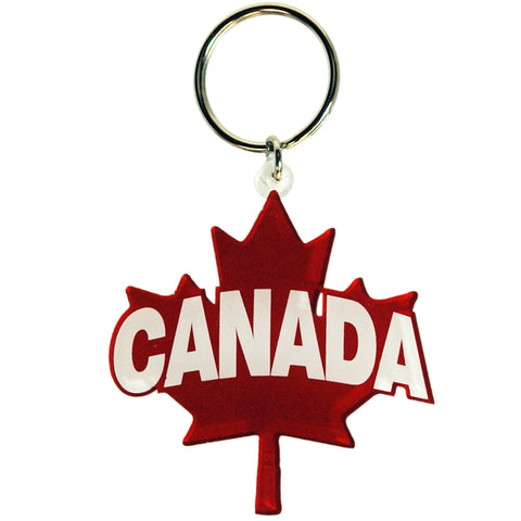 Canadian Souvenirs 89960JE Canada Keychain with Maple Leaf National Emblem Canadian Novelties Keyholder Red