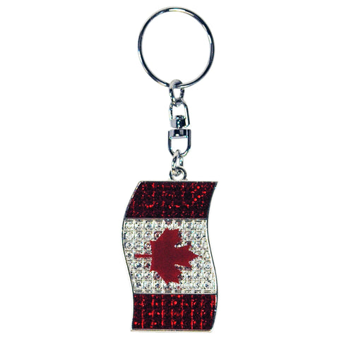 Canada Keychain 89974JE Metal Glitter Maple Leaf Flag Friendship Keychain for Car Keys Canadian Keyholder Souvenir Party Favor