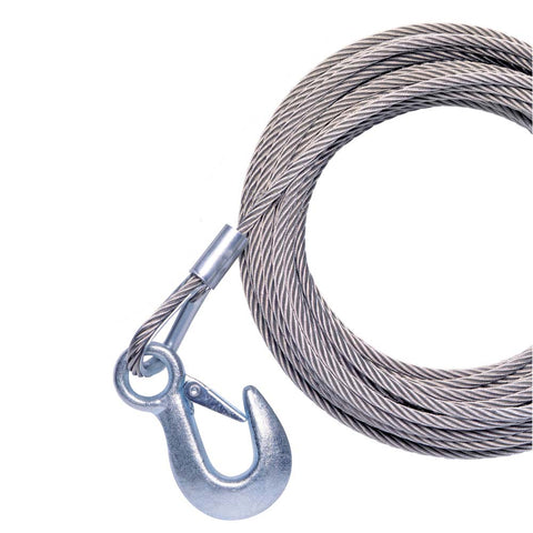 Powerwinch Cable 7/32" x 50 Universal Premium Replacement w/Hook - Stainless Steel [P7185400AJ]
