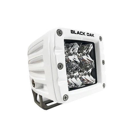 Black Oak 2" Marine LED Pod Light - Flood Optics - White Housing - Pro Series 3.0 [2FM-POD10CR]
