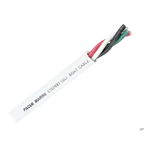 Pacer Round 4 Conductor Cable - 100 - 16/4 AWG - Black, Green, Red  White [WR16/4-100]