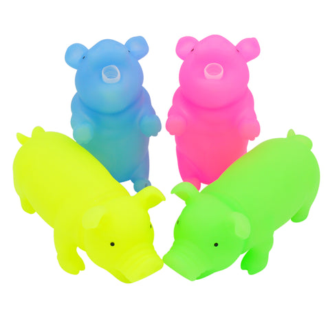 ATH200 Stress Pigs Sensory Toy Squeeze Me Piggies Glow in the Dark Party Supplies Grunting 8-Inch Squeeze Pig Assorted