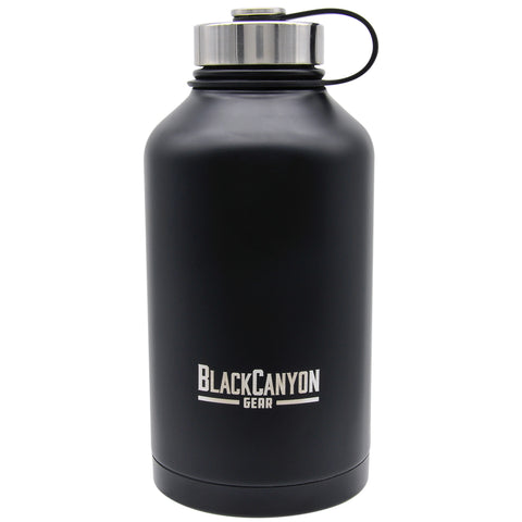 64oz Tumbler Double Wall Travel Mug Stainless Steel Tumbler with Attached Lid Black BCO64OZB