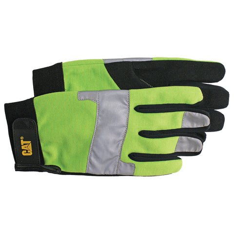 Caterpillar Hi-Vis Spandex Utility Gloves  CAT012214J Lightweight Mechanics Work Gloves Flexible Reflective Mechanix Gloves Jumbo
