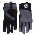 Cummins Mechanic Glove CMN35116 - Gray and Black Synthetic Leather Anti-Vibration Anti-Abrasion Work Gloves for Men All Season - XL