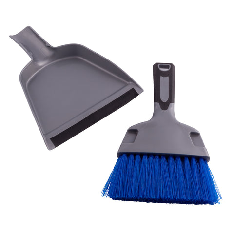 HelpMate Mini Dustpan and Brush HM93500 Small Dust Pan and Hand Broom Mini Broom and Dustpan Set  Gray