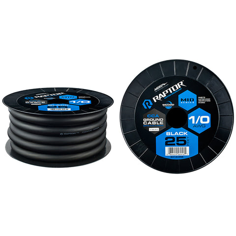 1-0 AWG 25ft Power Cable Black