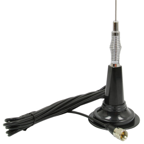 RoadPro RP-707 36-Inch Magnet Mount CB Antenna Kit Mobile Base-Loaded CB Radio Antenna with Spring and Magnetic Base Mounting Black