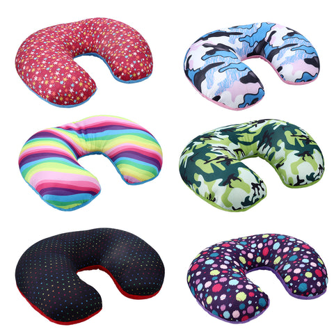 RoadPro RP1056ASST Print Microbeads Neck Pillow Airplane Pillow for Kids Adults Micro Bead Travel Neck Rest Pillow Assorted