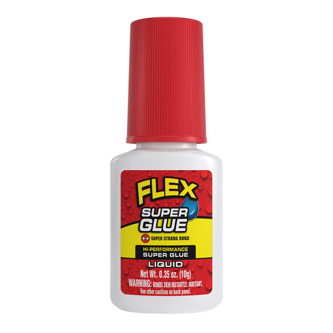 Flex Seal Flex Super Glue Liquid Brush-On SGLIQ10BT - High-Strength Water-Resistant Glue Bottle for DIY Crafts Emergency Repairs Clear Bond - 10 Grams