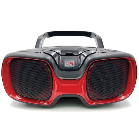 SYLVANIA SRCD1037BT-BLACK/RED Bluetooth Portable CD AM/FM Radio Boombox (Red)