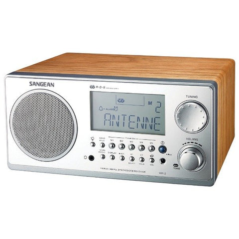 Sangean WR2WAL Digital AM/FM Stereo System with LCD & Alarm Clock (Walnut)