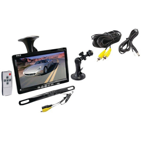 Pyle PLCM7500 Car Backup System with 7-Inch Monitor and License Plate Camera with Distance Scale Line