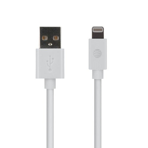 AT&T PVLC1-WHT 4-Ft. PVC Charge and Sync Lightning Cable (White)