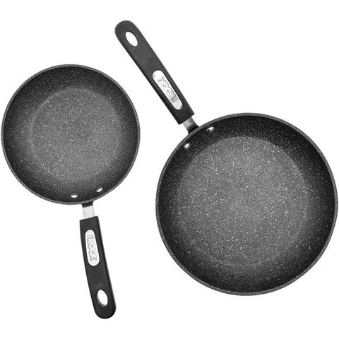 THE ROCK by Starfrit 060740-002-0000 Set of 2 Fry Pans with Bakelite Handles