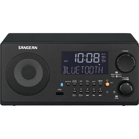 Sangean WR22BK WR-22 FM-RBDS/AM/USB Bluetooth Digital Tabletop Radio with Remote