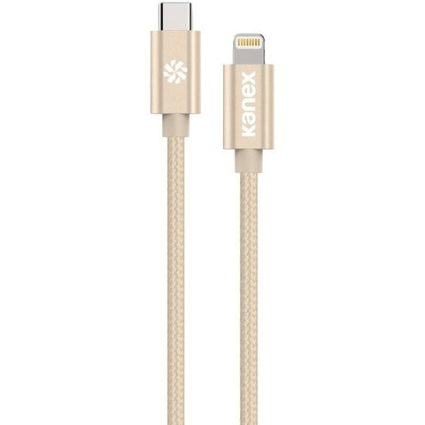 Kanex K157-1528-1MGD Premium DuraBraid USB-C to Lightning Cable, 4 Feet (Gold)