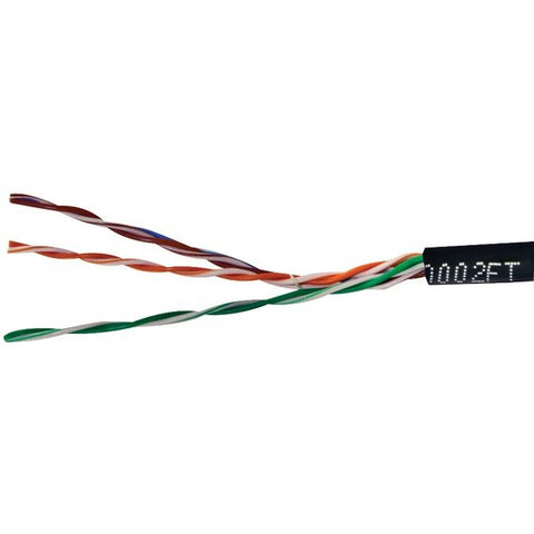 Vericom MBW5U-01440 CAT-5E U/UTP Solid Riser CMR Cable, 1,000 Ft. (Black)