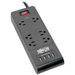 Tripp Lite TLP664USBB Protect It! 6-Outlet Surge Protector with 4 USB Ports, 6ft Cord