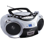 Supersonic SC-739BT SLV Bluetooth CD/Cassette/Radio/Media Player Boom Box, Silver, SC-739BT