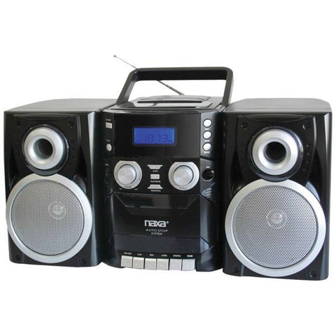 Naxa NPB426 Portable CD Player with AM/FM Radio, Cassette & Detachable Speakers