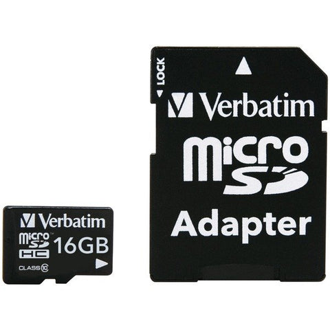 Verbatim 44082 Class 10 microSDHC Card with Adapter (16 GB)