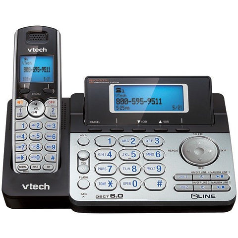 VTech DS6151 DECT 6.0 1-Handset Cordless 2-Line Phone System with Digital Answering System