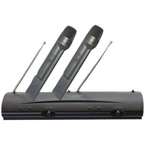 Pyle PDWM2100 Professional Dual-Channel VHF Wireless Handheld Microphone System
