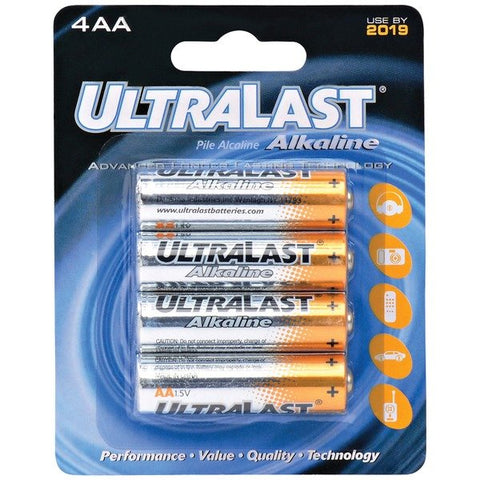 Ultralast ULA4AA ULA4AA AA Alkaline Batteries, 4 pk