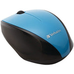 Verbatim 97993 Cordless Blue-LED Computer Mouse, Multi-Trac, 3 Buttons, 2.4 GHz (Blue)