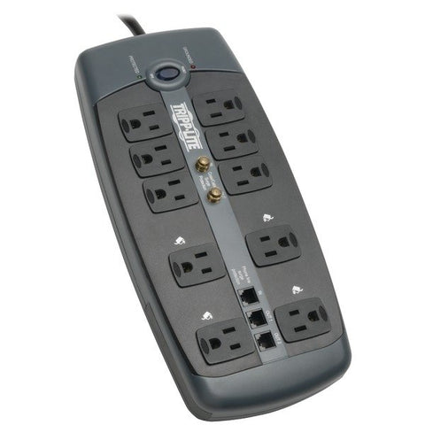 Tripp Lite TLP1008TELTV 10-Outlet Surge Protector with Telephone Protection (With Coaxial/Modem Protection, 3,345 Joules)