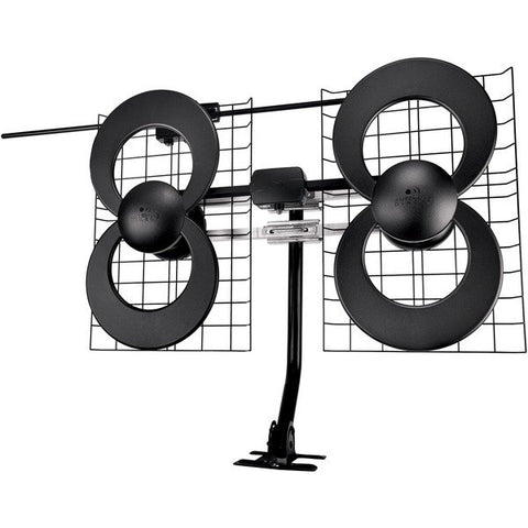Antennas Direct C4-V-CJM ClearStream 4V Indoor Outdoor TV Antenna, UHF VHF, Multi-Directional, 70+ Mile Range, 4K 8K UHD, NEXTGEN TV -- with 20-In. Mast (Black)