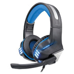 IQ Sound IQ-480G - BLUE Pro-Wired Gaming Headset with Lights (Black/Blue Accent)