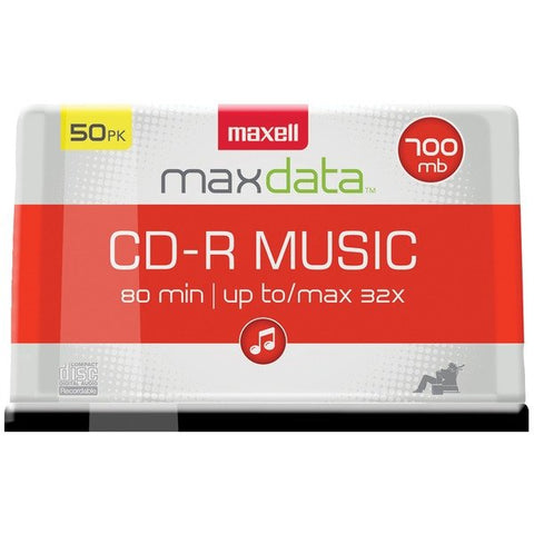 Maxell 625156 - CDR80MU50PK CD-R Music 32x 80-Minute Blank Discs on Spindle (50 Pack)