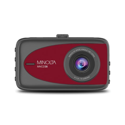Minolta MNCD38-R MNCD38 1080p Full HD Dash Camera with 3-Inch LCD Screen (Red)