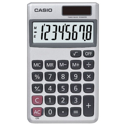 CASIO SL300VE/SL300SV Solar Wallet Calculator with 8-Digit Display (Silver)