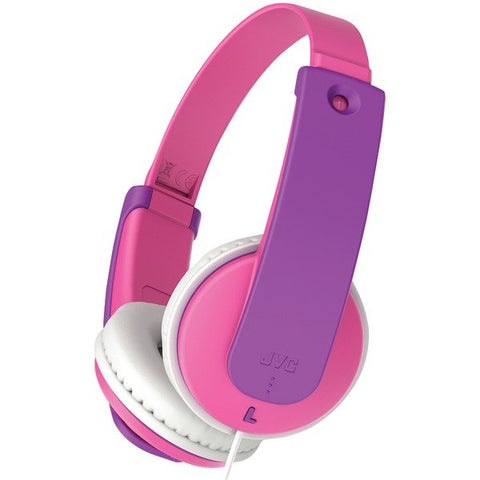 JVC HAKD7P Tinyphones Kids' Over-Ear Child-Safe Headphones, HA-KD7 (Pink/Purple)