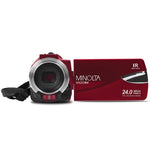 Minolta MN200NV-R MN200NV 1080p Full HD IR Night Vision Wi-Fi Camcorder (Red)